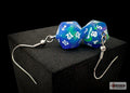 Hook Earrings Festive® Waterlily™ Mini-Poly d20 Pair