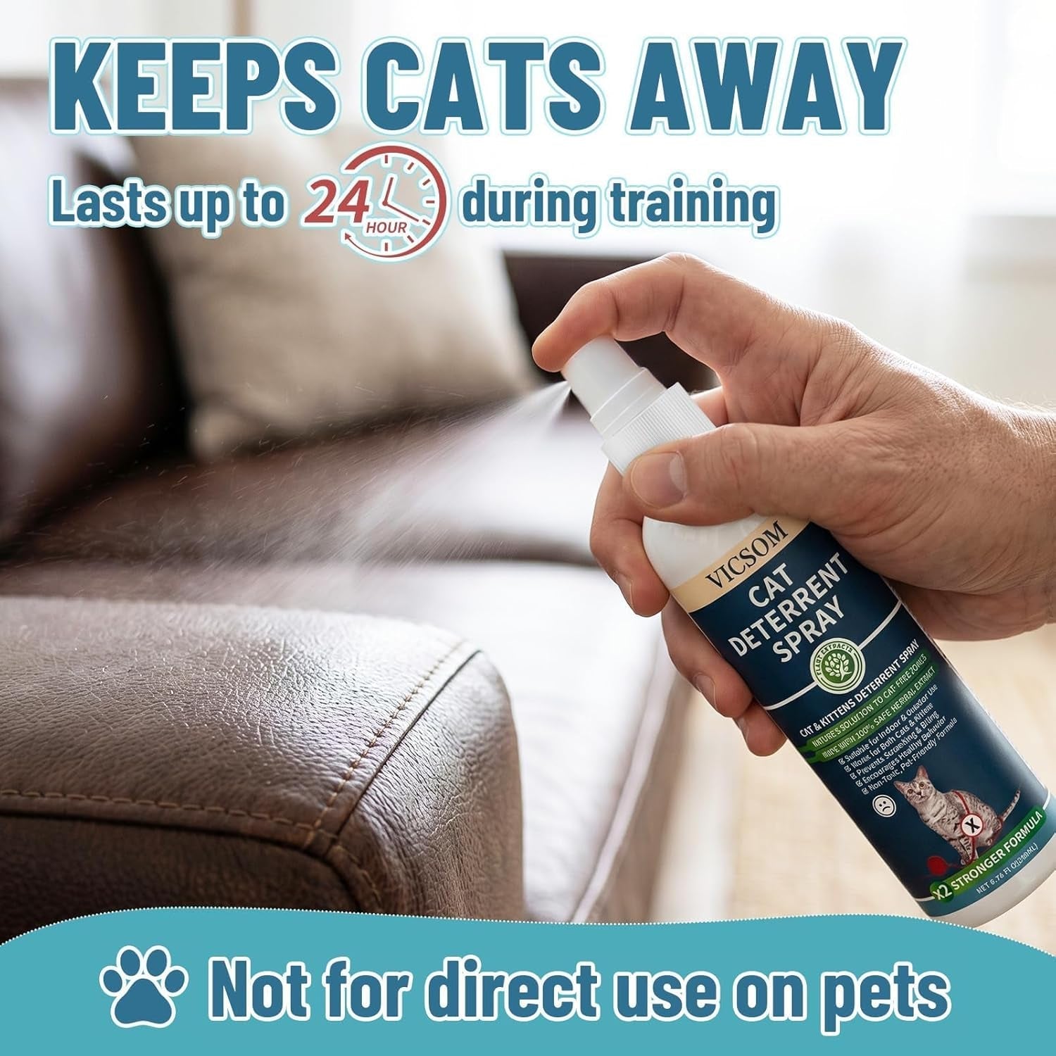 Cat Deterrent Spray for Furniture Scratching & Chewing Indoor Outdoor