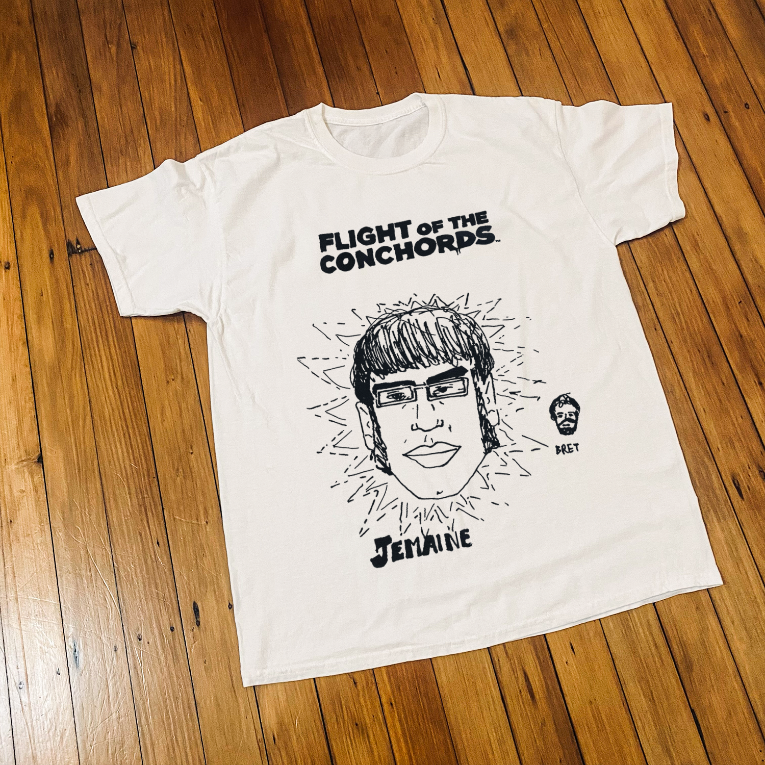 Flight Of The Conchords 'Jemaine And Bret' Vintage Washed White Tee