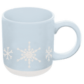 Snowflakes 14 oz Blue Stoneware Coffee Mug