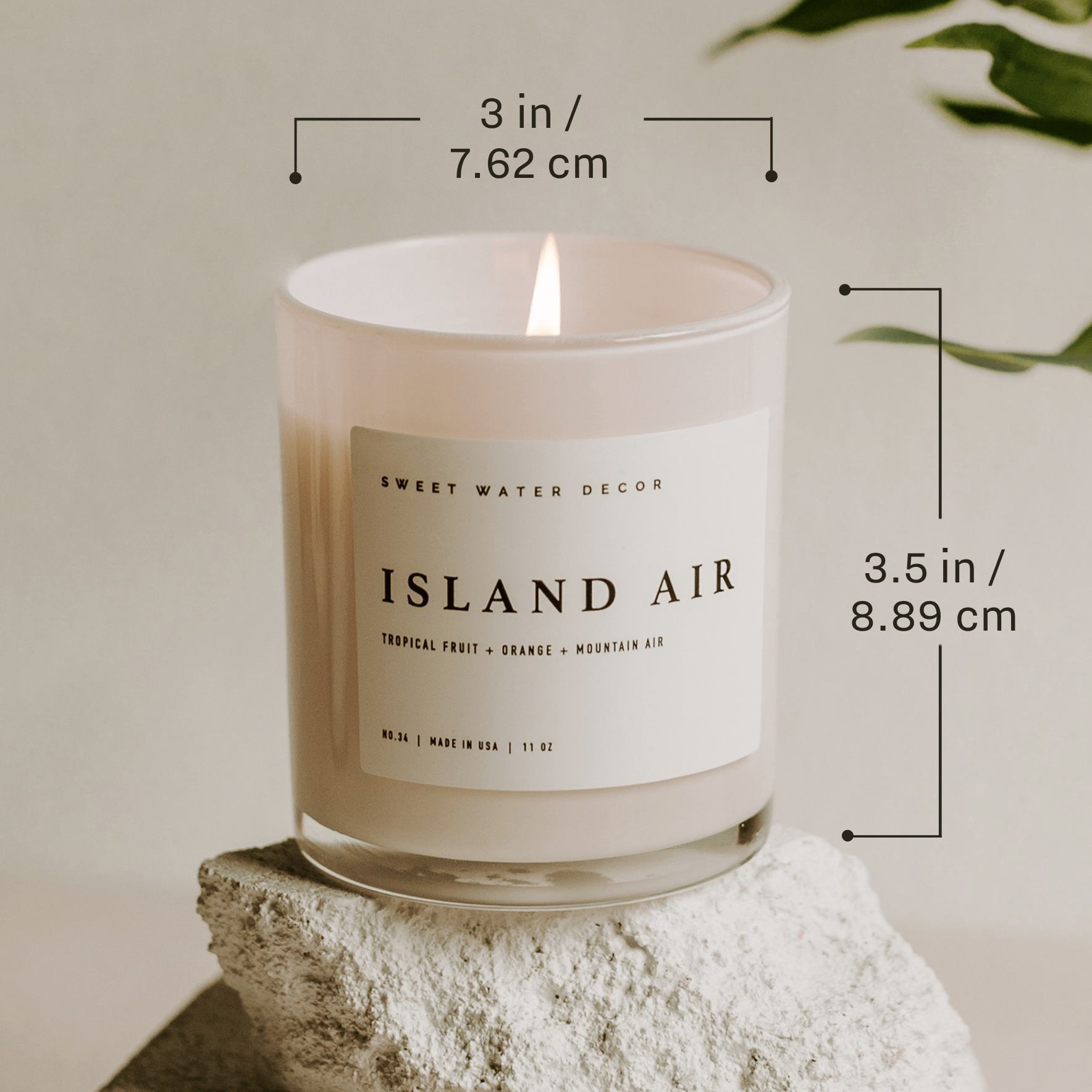 White Tea and Jasmine Soy Candle - White Jar - 11 oz