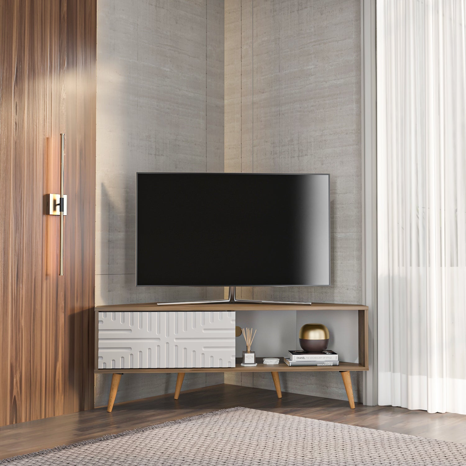 Mora 55'' Corner TV Stand for 65'' TVs