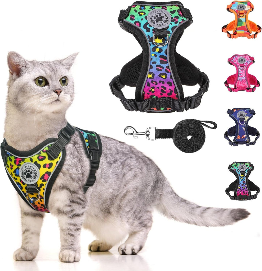 Escape Proof Cat Harness and Leash Reflective Adjustable Soft Vest