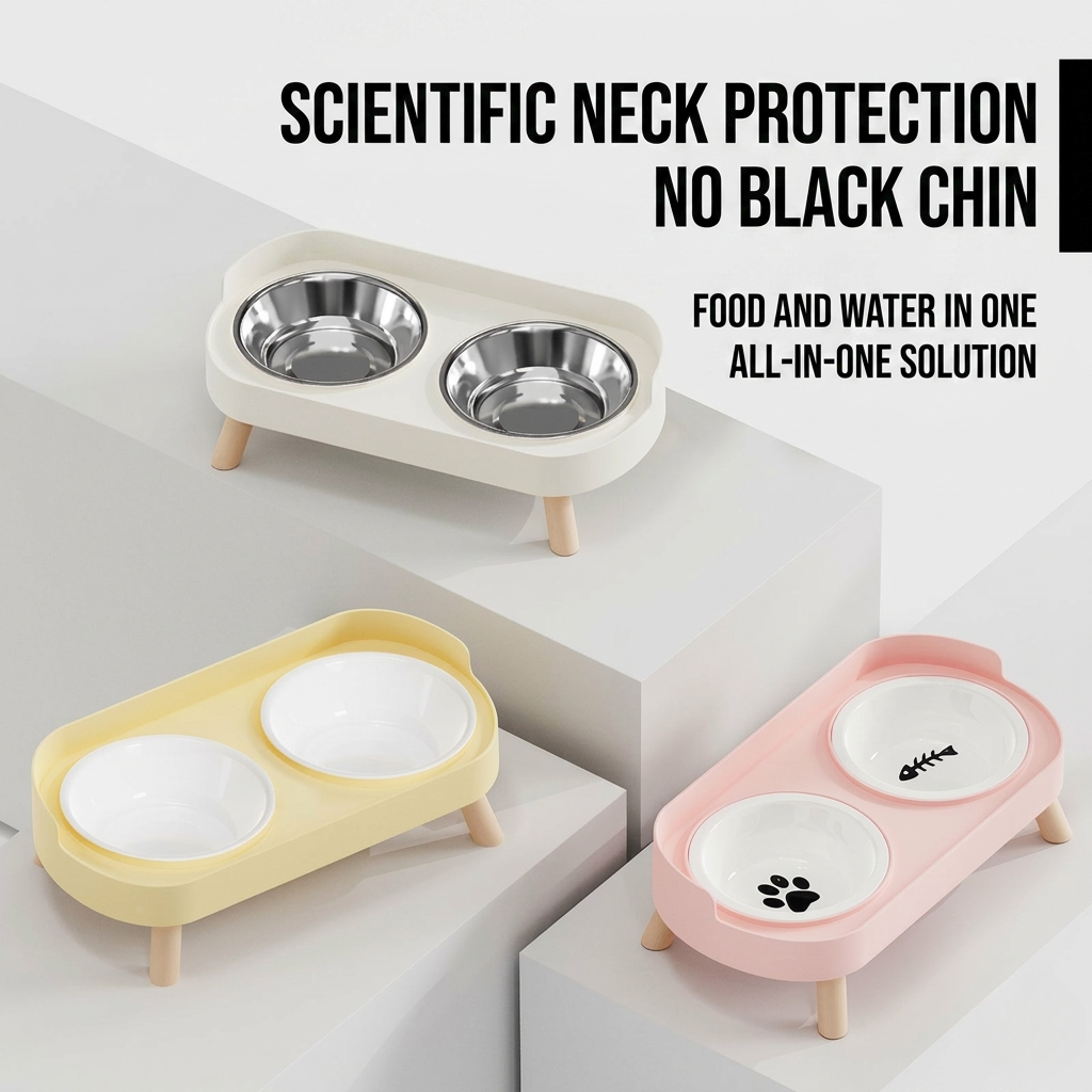 Elevated Dual-Bowl Feeding Station
