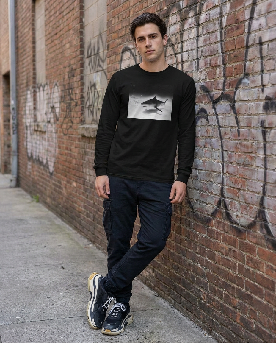 Tiger Shark Approach, Bimini Shark Labs, Moss Apparel, Long Sleeve T-Shirt