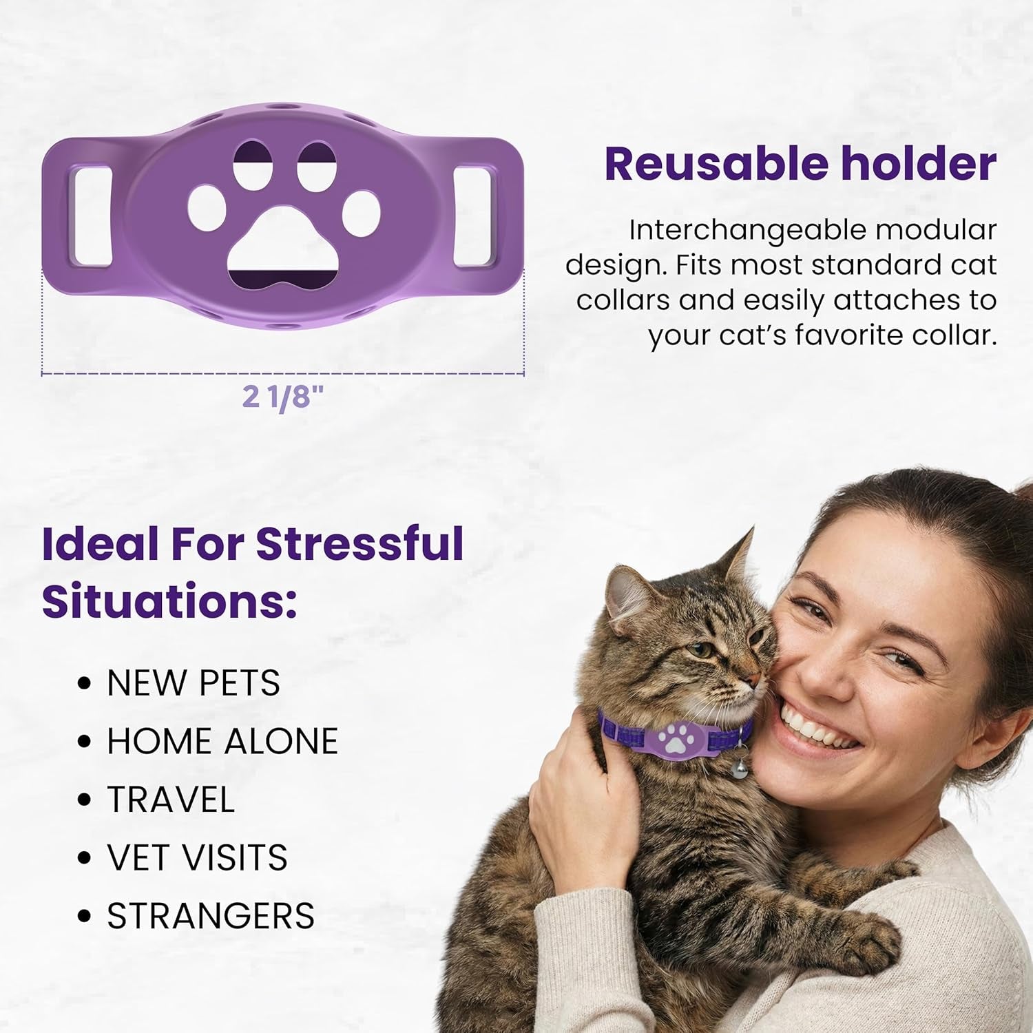 Cat Calming Collar Plus Breakaway Pheromone Collar for Stress Relief