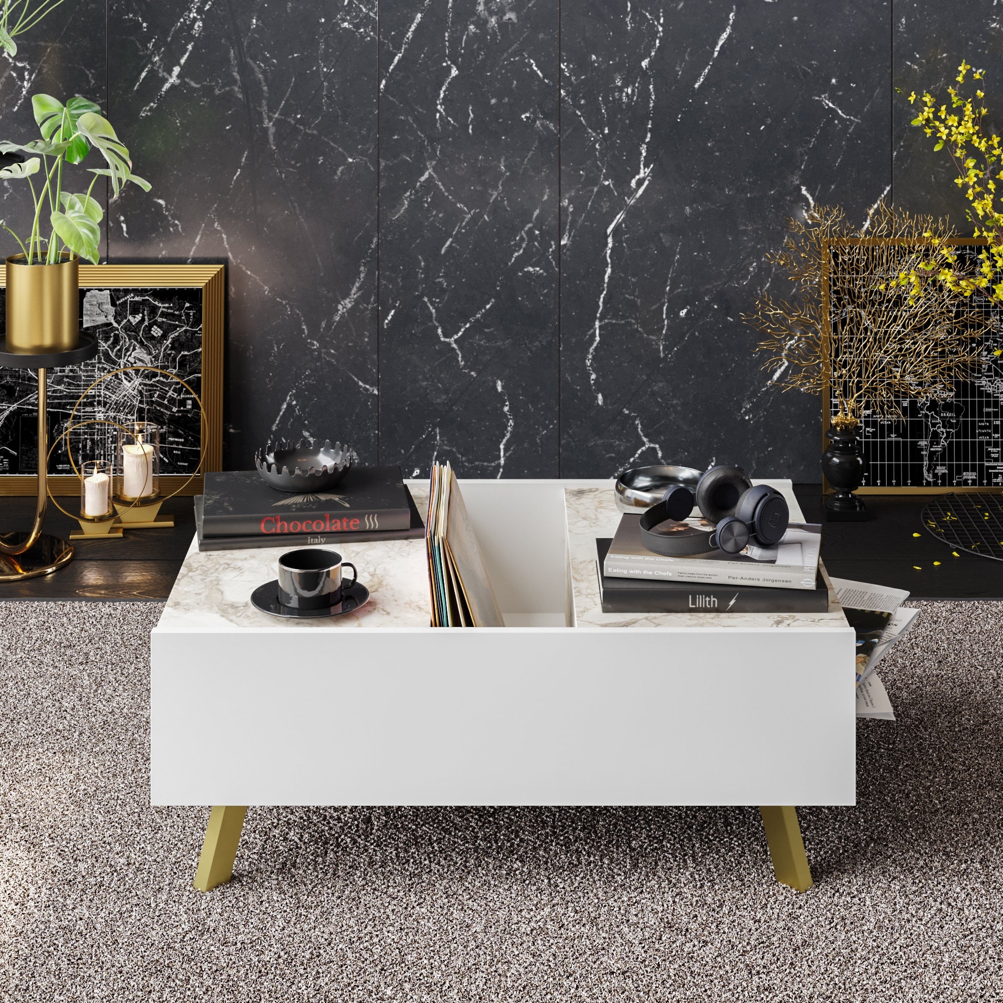 Frida Coffee Table - Ephesus Marble & Gold