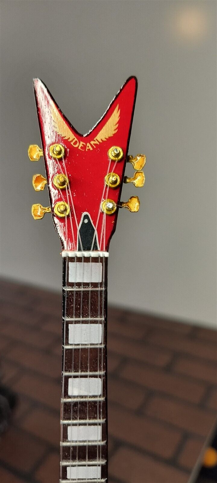 SAMMY HAGAR - Classic Dean Vintage Red ML 1:4 Scale Replica Guitar ~Axe Heaven~