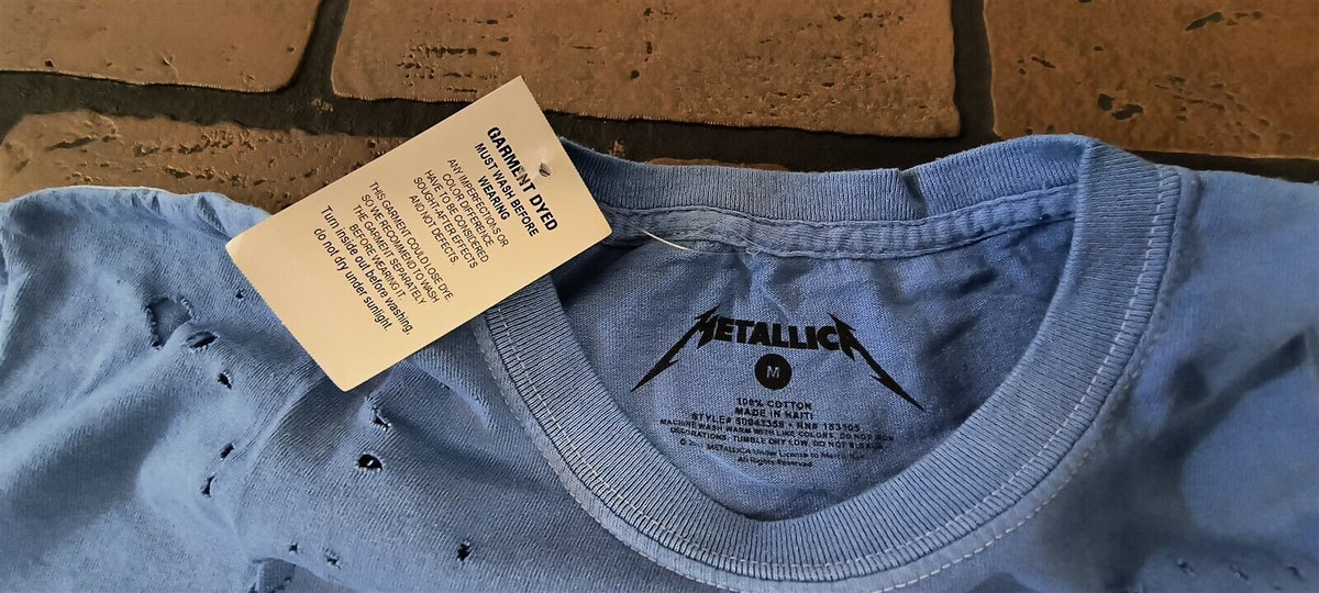 METALLICA - 2022 Blue "Live In Concert 92" Distressed T-shirt ~Never Worn~XS S M