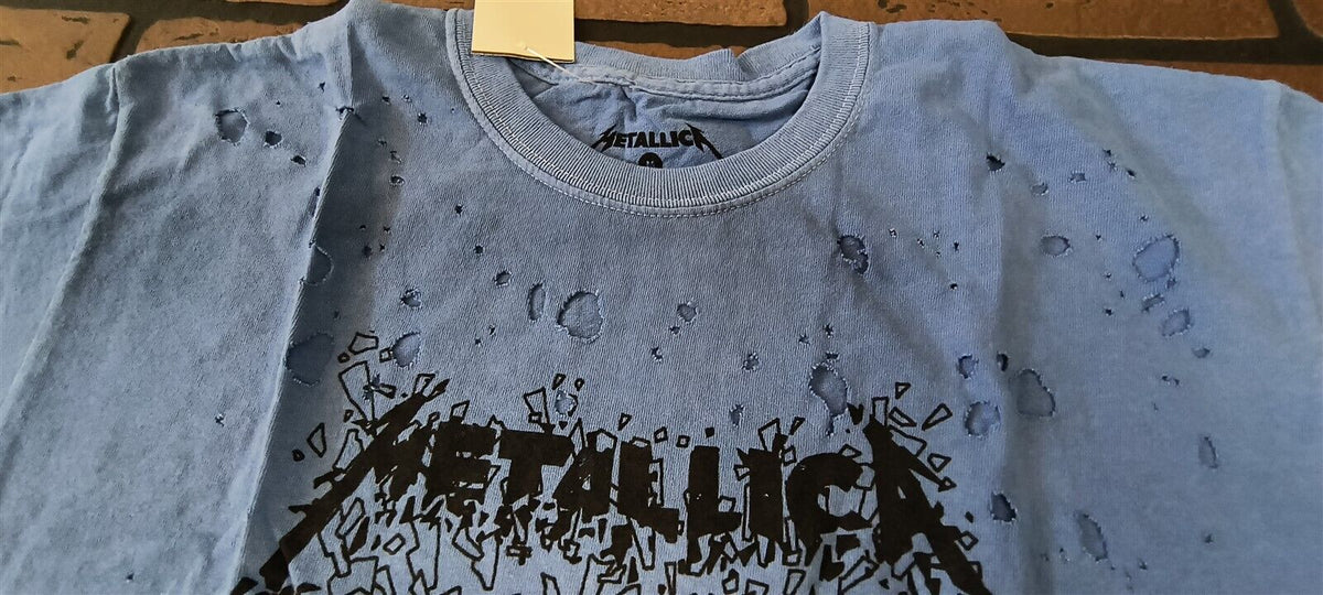 METALLICA - 2022 Blue "Live In Concert 92" Distressed T-shirt ~Never Worn~XS S M