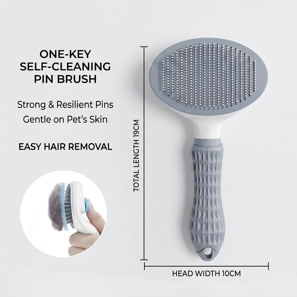 Self-Cleaning Slicker Brush