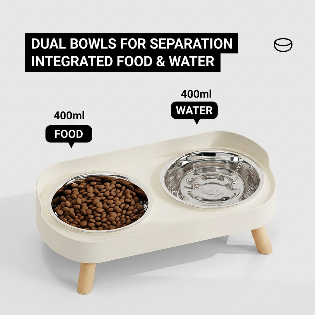 Elevated Dual-Bowl Feeding Station