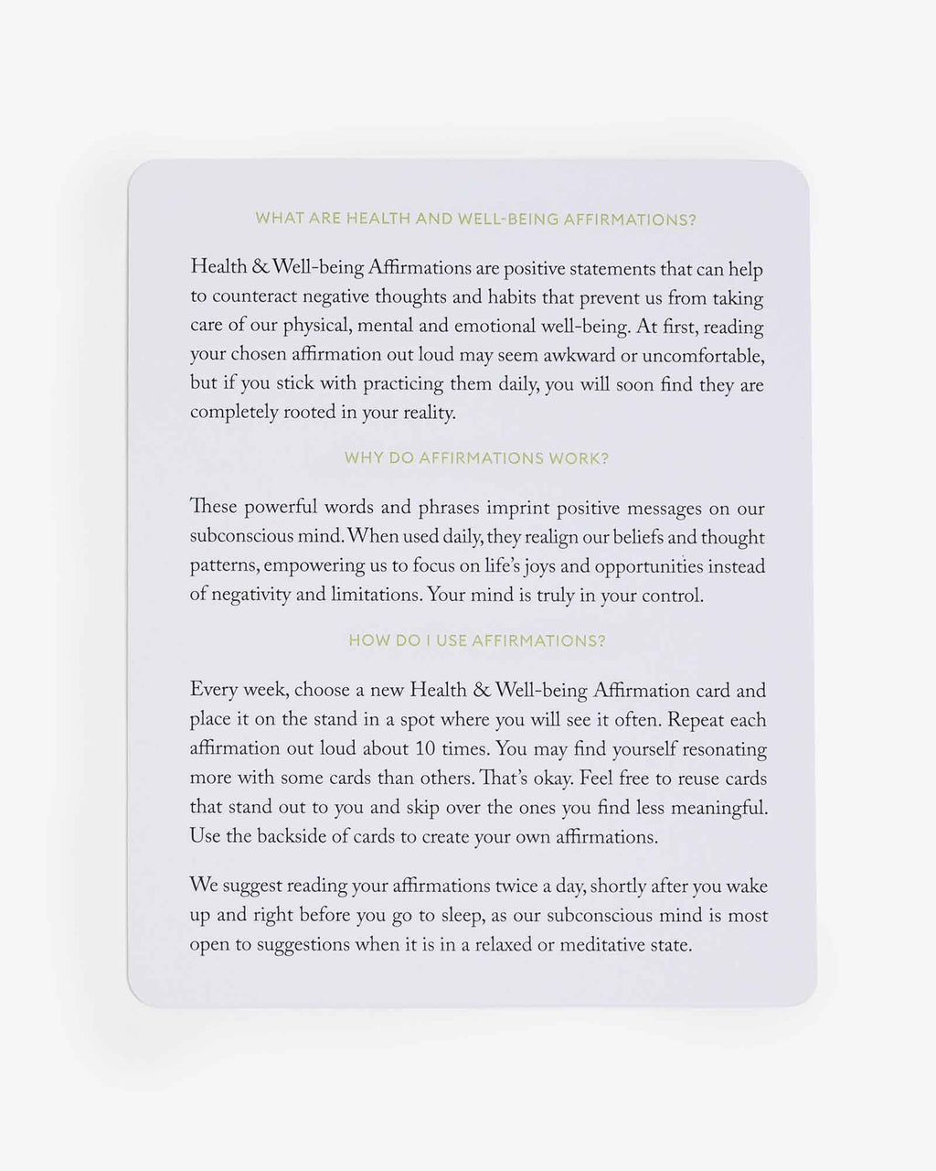 Mindful Affirmations for Health & Wellbeing