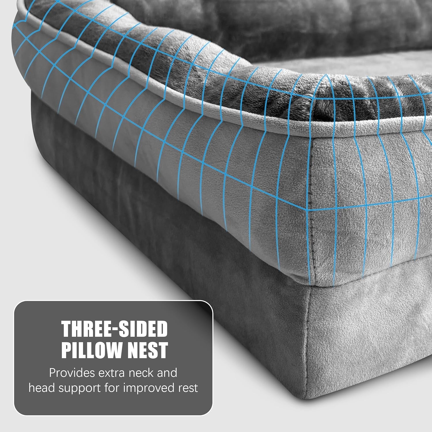 Orthopedic Dog Bed Sofa with Bolster Washable Cover Waterproof Liner