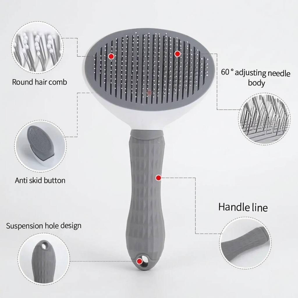 Self-Cleaning Slicker Brush