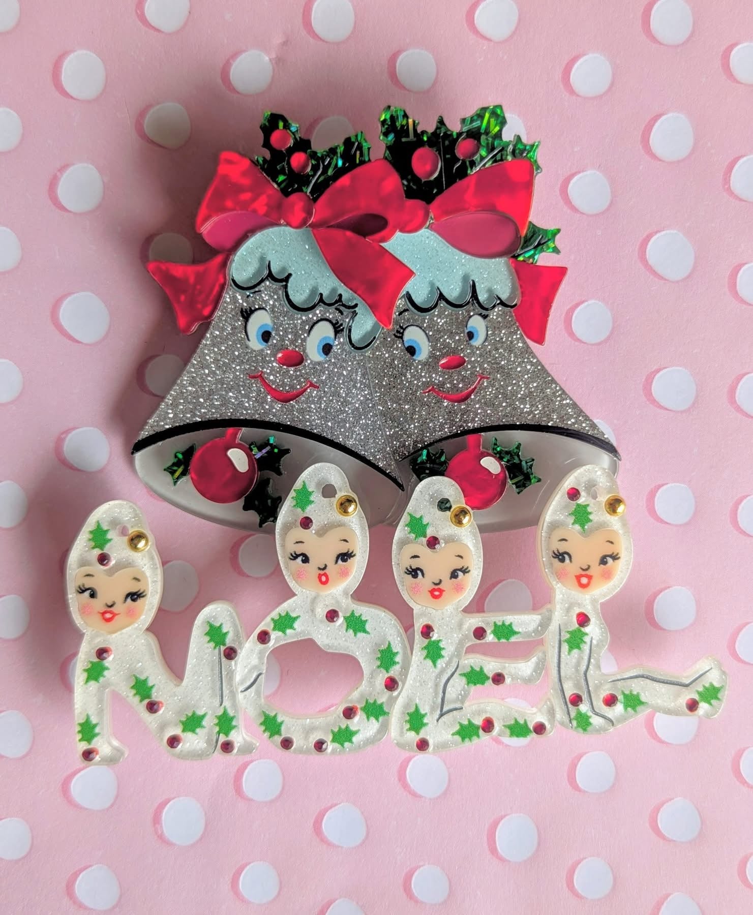 Playful Pixies NOEL Brooch by 50's Vintage Dame x Lipstick & Chrome
