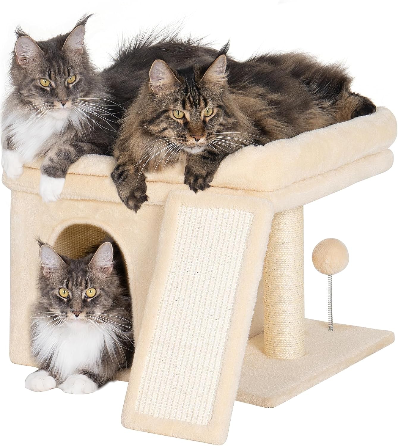 Cat Tree for Large Cats 24in Tower with Perch Condos Scratching Post