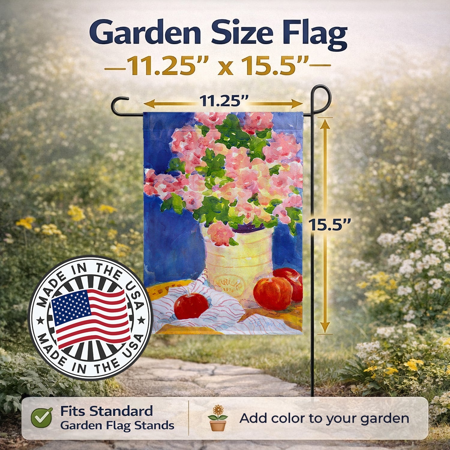 Pink Bouquet of Flowers Garden Flag Mailbox Decorative Yard Banner Outside Patio Artwork for Flower Beds, Garden Size, Multicolor