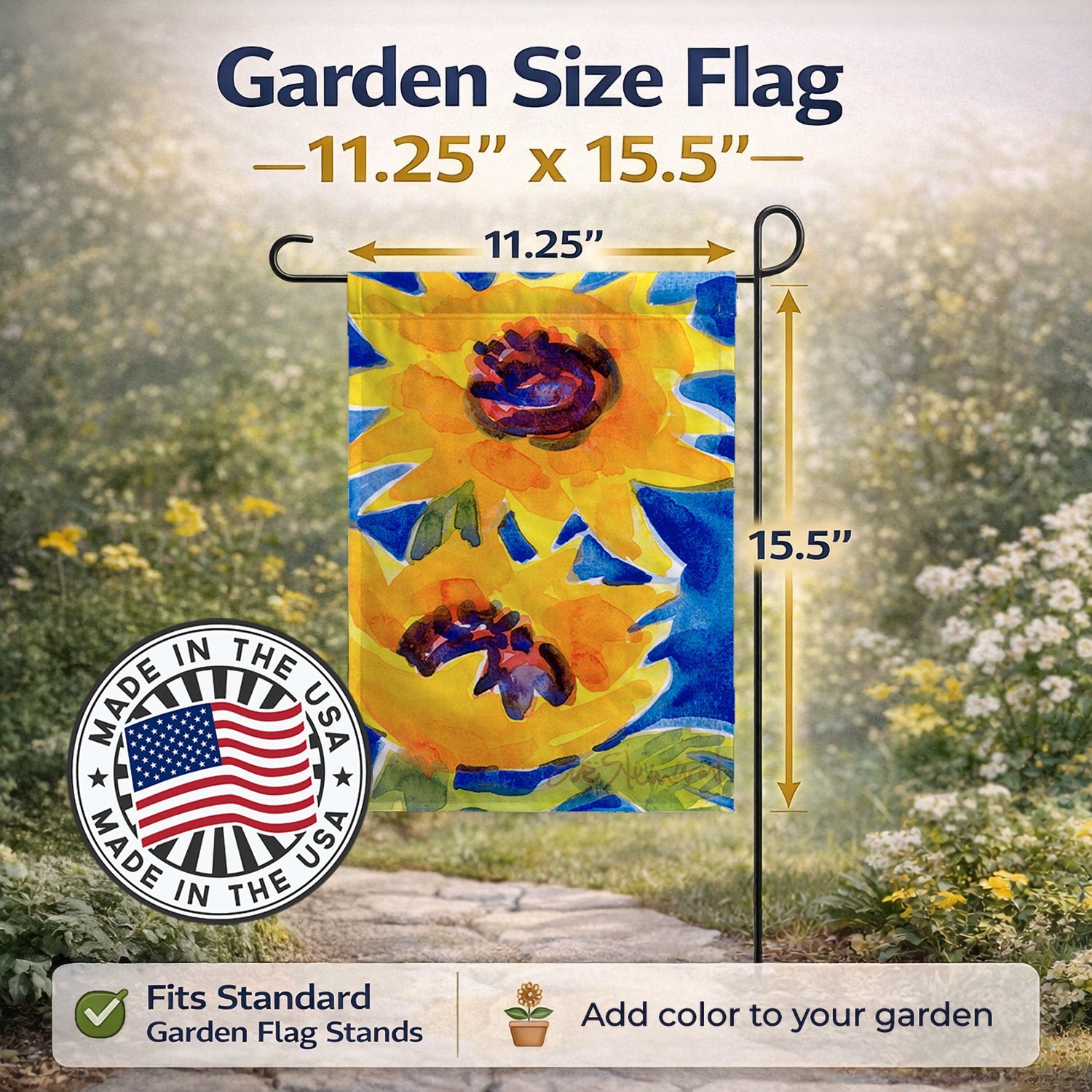 Flower - Sunflower Garden Flag Mailbox Decorative Yard Banner Outside Patio Artwork for Flower Beds, Garden Size, Multicolor
