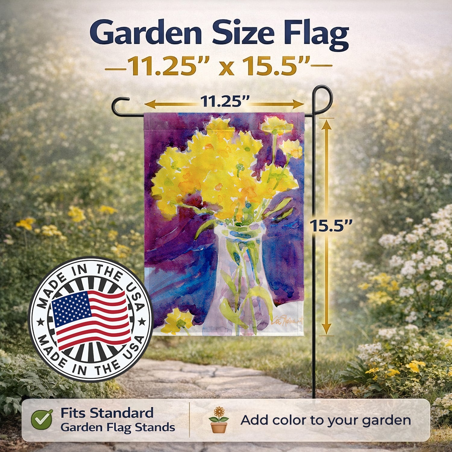 Flower Garden Flag Mailbox Decorative Yard Banner Outside Patio Artwork for Flower Beds, Garden Size, Multicolor