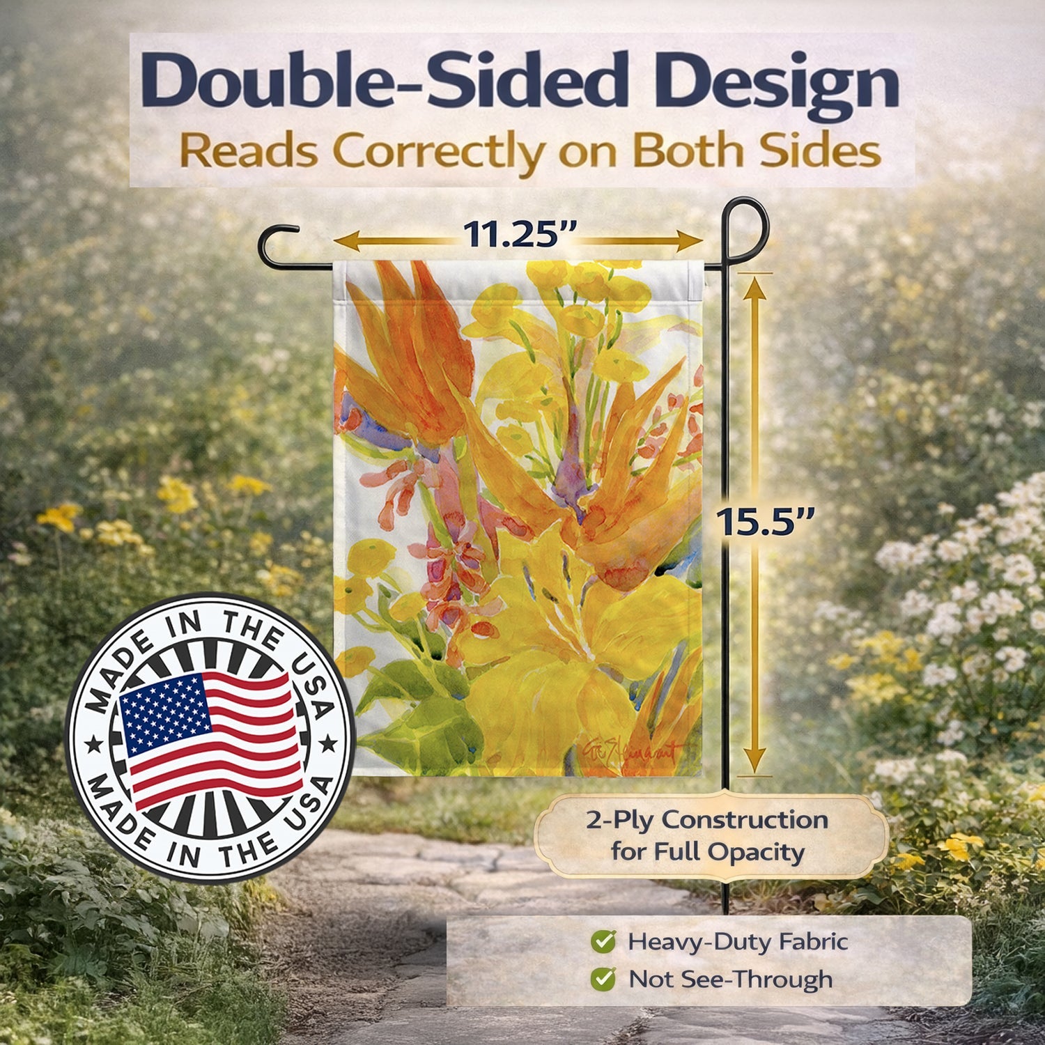 Flower - Bird of Paradise Garden Flag Mailbox Decorative Yard Banner Outside Patio Artwork for Flower Beds, Garden Size, Multicolor
