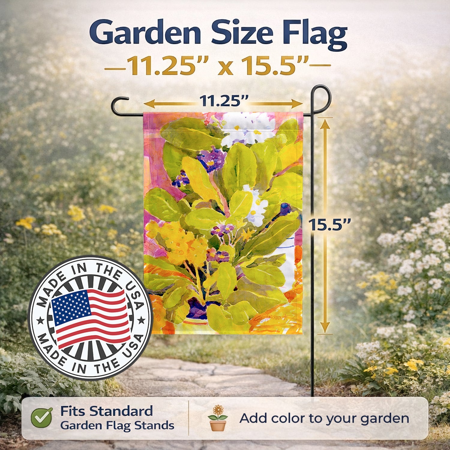 Flower Garden Flag Mailbox Decorative Yard Banner Outside Patio Artwork for Flower Beds, Garden Size, Multicolor