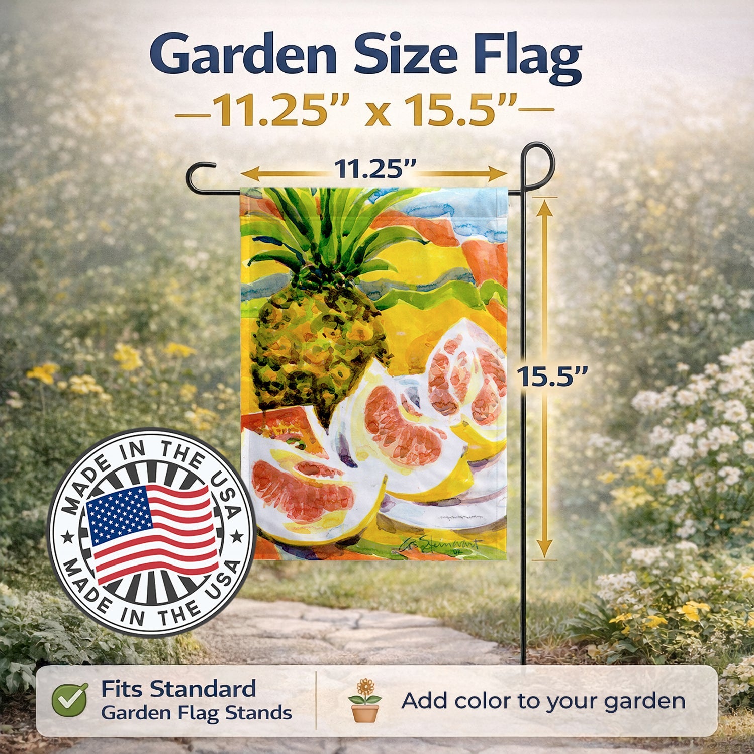 Pineapple Garden Flag Mailbox Decorative Yard Banner Outside Patio Artwork for Flower Beds, Garden Size, Multicolor