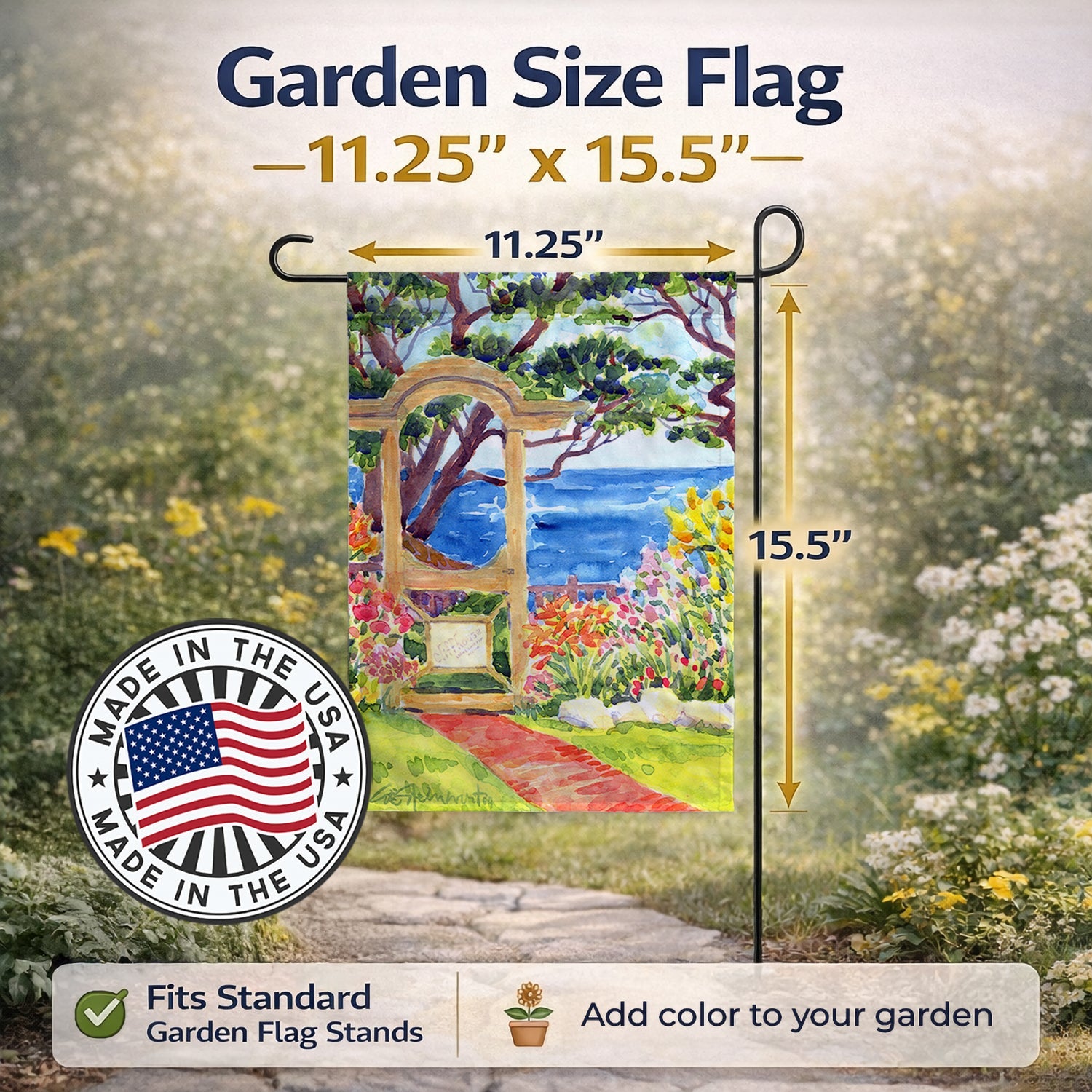 Seaside Garden Flag Mailbox Decorative Yard Banner Outside Patio Artwork for Flower Beds, Garden Size, Multicolor