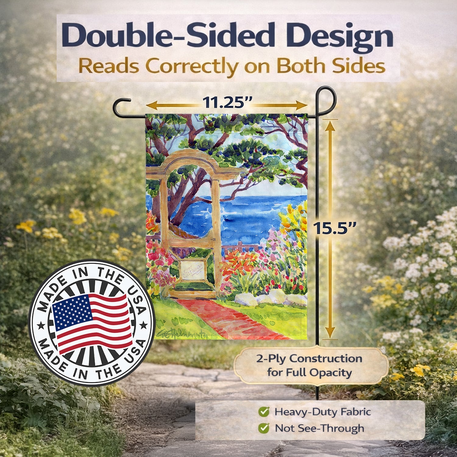 Seaside Garden Flag Mailbox Decorative Yard Banner Outside Patio Artwork for Flower Beds, Garden Size, Multicolor