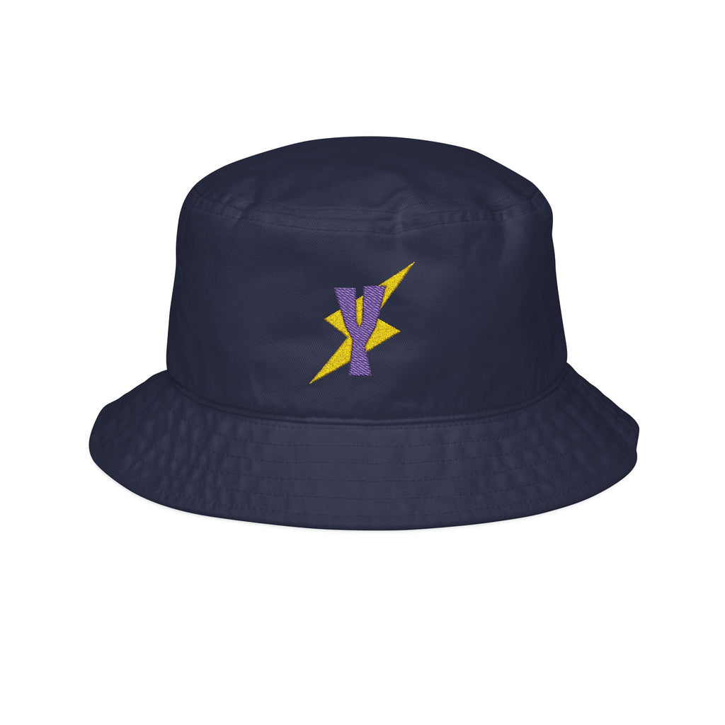 Bucket Hat — Purple & Gold Lightning Ribbon Embroidery