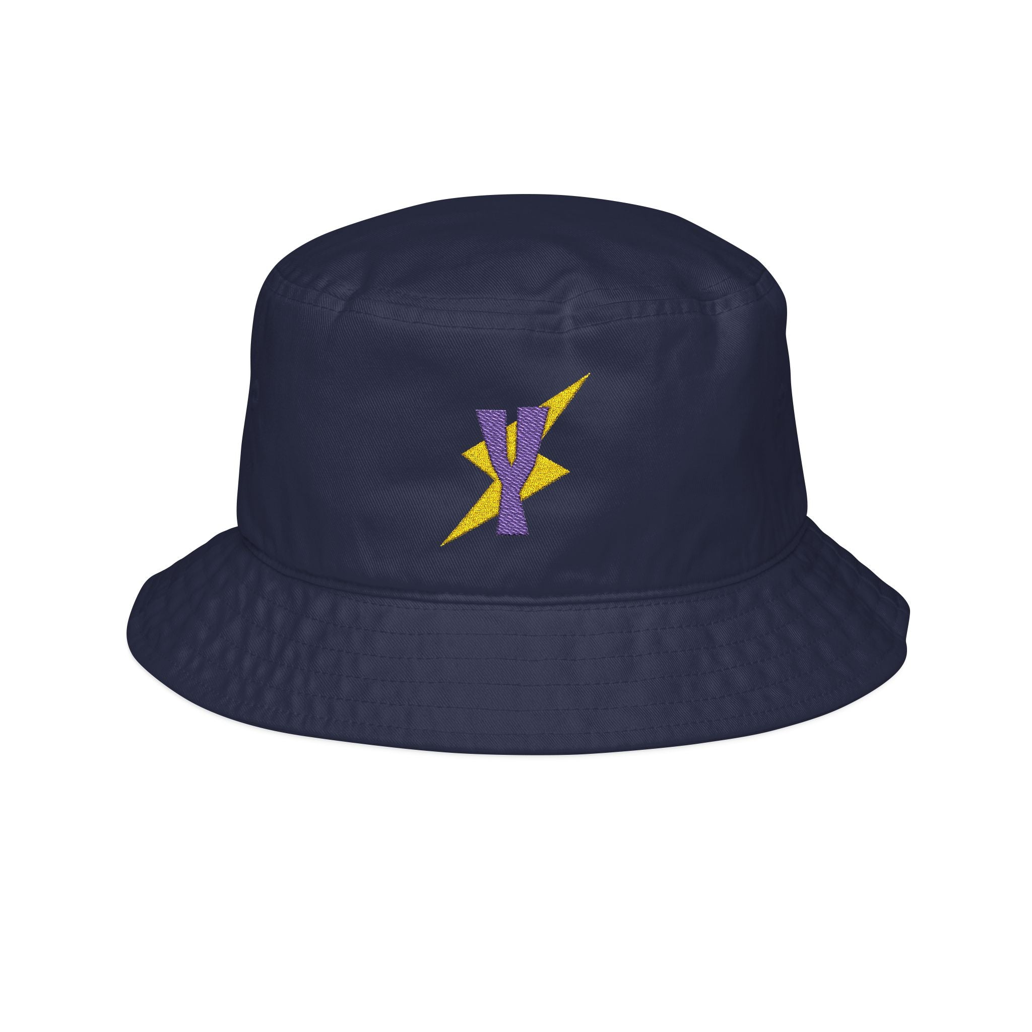 Bucket Hat — Purple & Gold Lightning Ribbon Embroidery