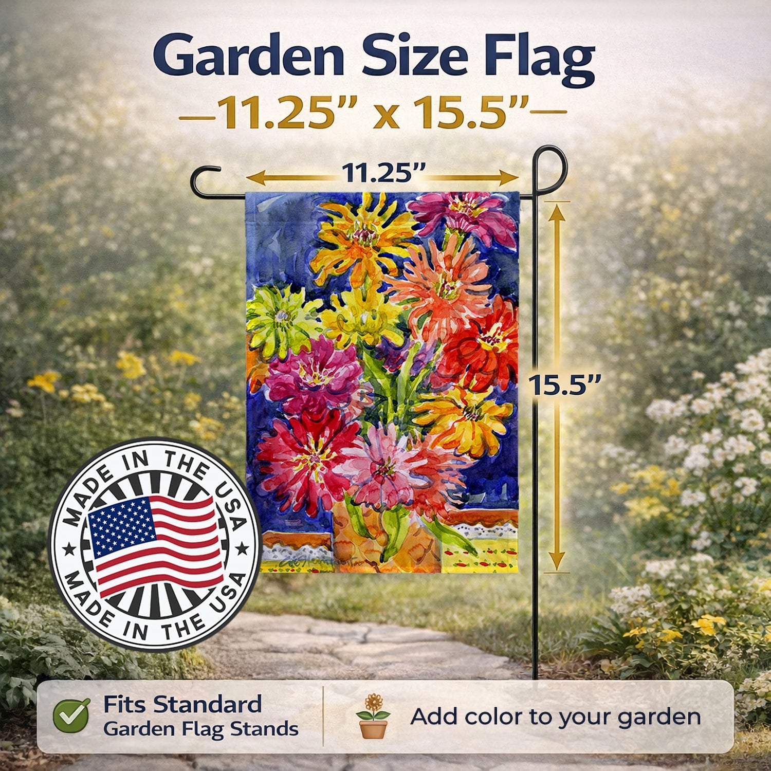 Flower - Gerber Daisies Garden Flag Mailbox Decorative Yard Banner Outside Patio Artwork for Flower Beds, Garden Size, Multicolor