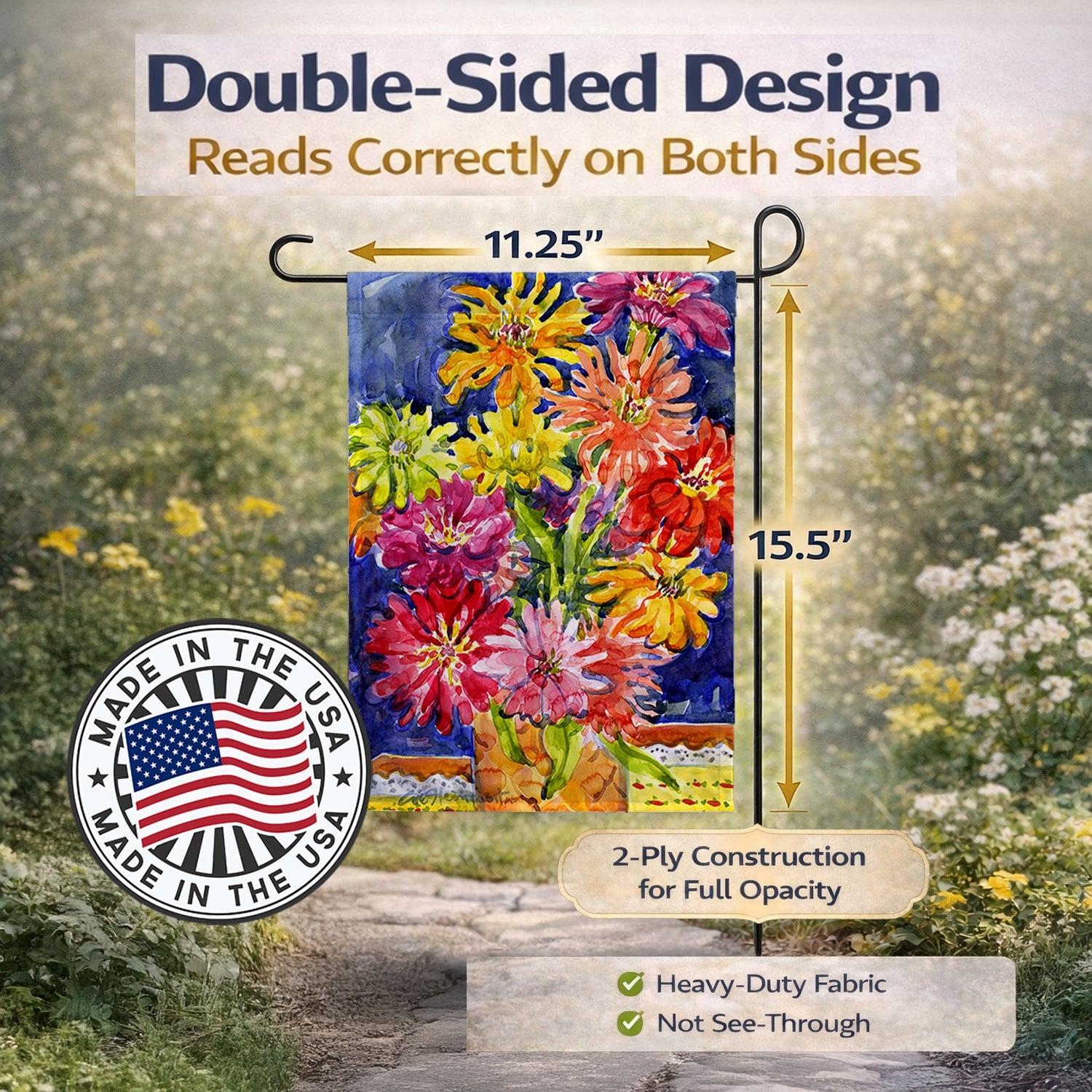 Flower - Gerber Daisies Garden Flag Mailbox Decorative Yard Banner Outside Patio Artwork for Flower Beds, Garden Size, Multicolor