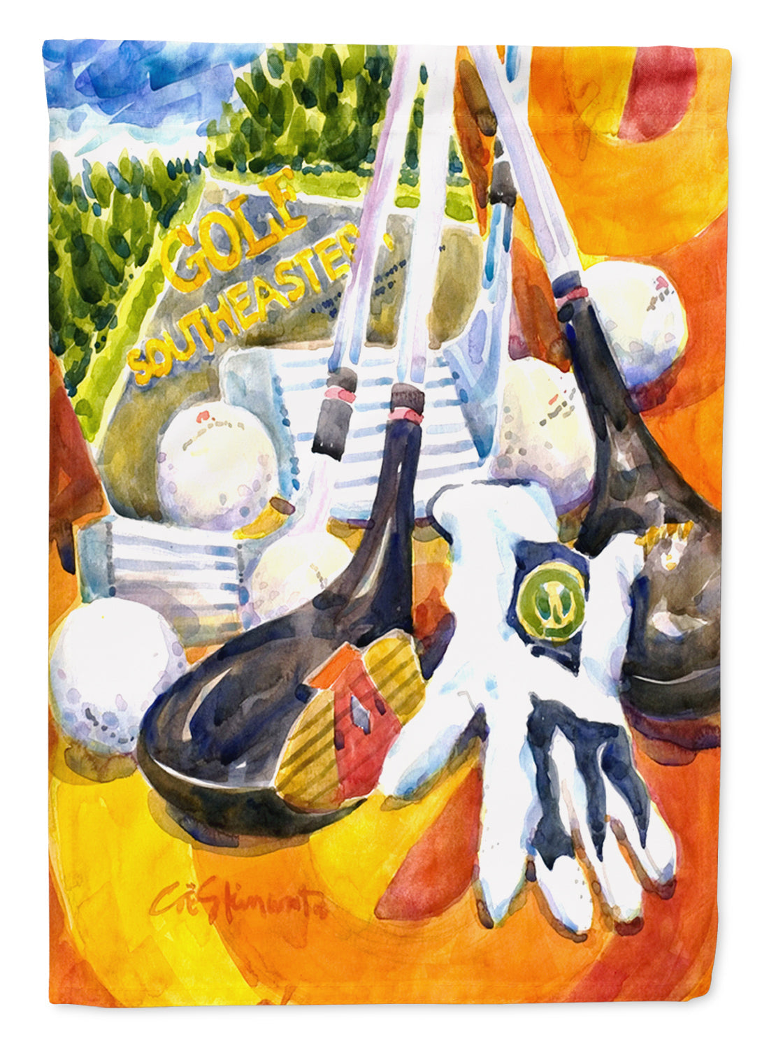 Golf Clubs, Ball and Glove Garden Flag Mailbox Decorative Yard Banner Outside Patio Artwork for Flower Beds, Garden Size, Multicolor