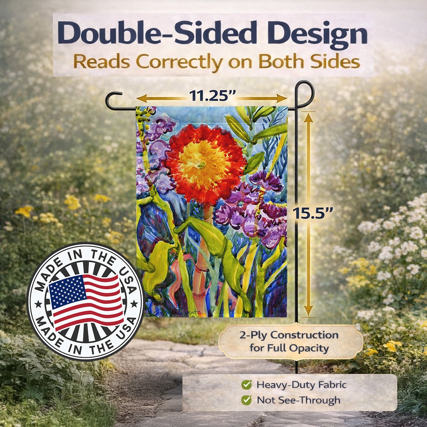 Flower - Sunflower Garden Flag Mailbox Decorative Yard Banner Outside Patio Artwork for Flower Beds, Garden Size, Multicolor