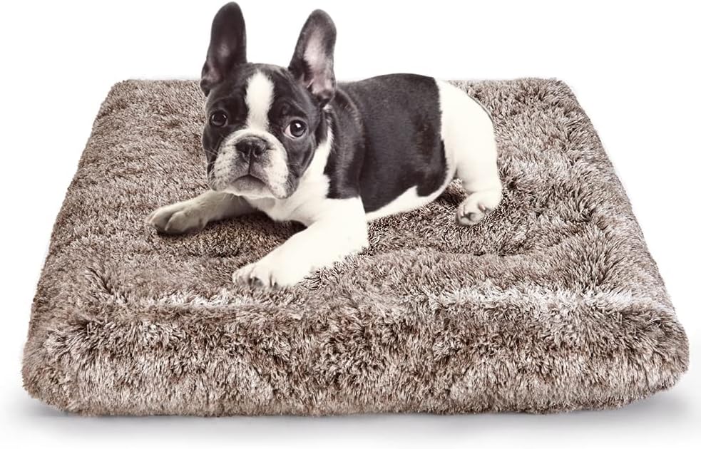 Dog Crate Bed Pad Soft Plush Washable Kennel Mat Anti Slip 24x18 For Small Dogs