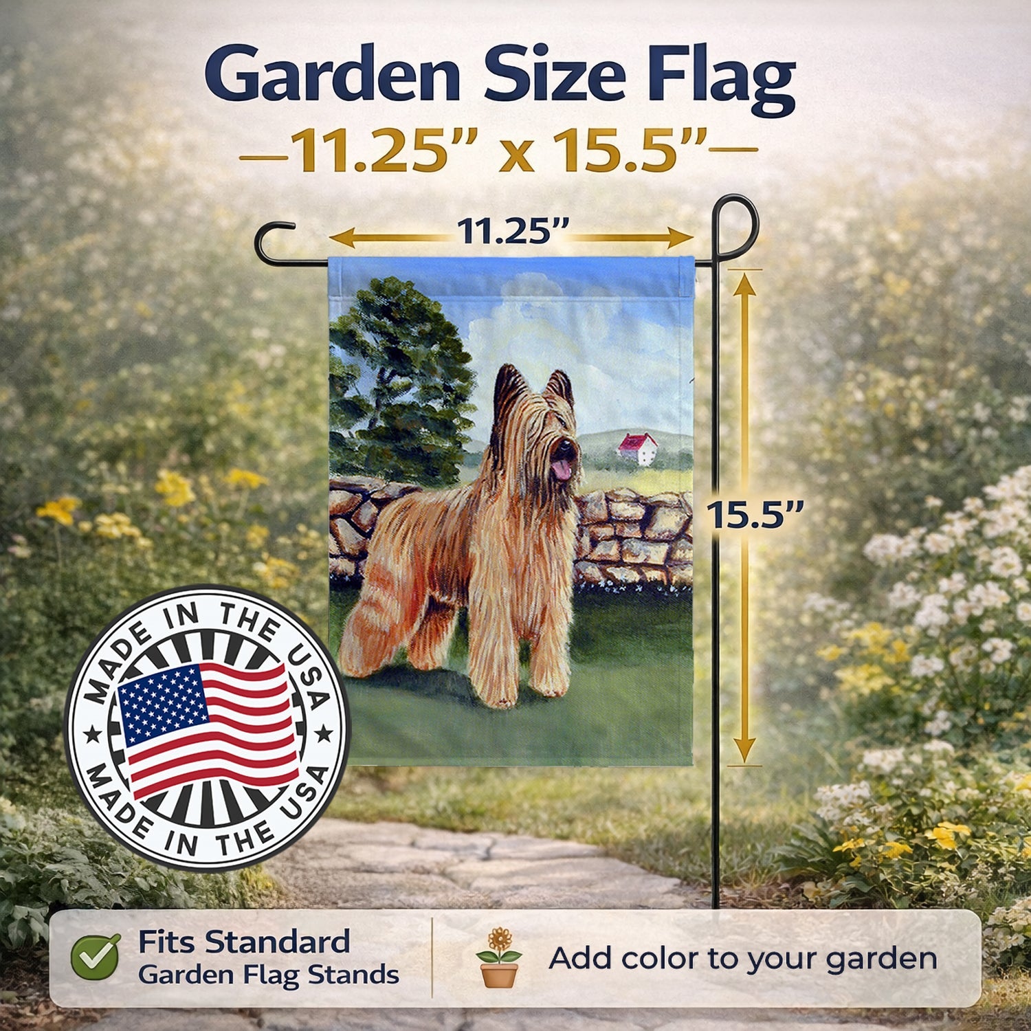 Briard Garden Flag Mailbox Decorative Yard Banner Outside Patio Artwork for Flower Beds, Garden Size, Multicolor