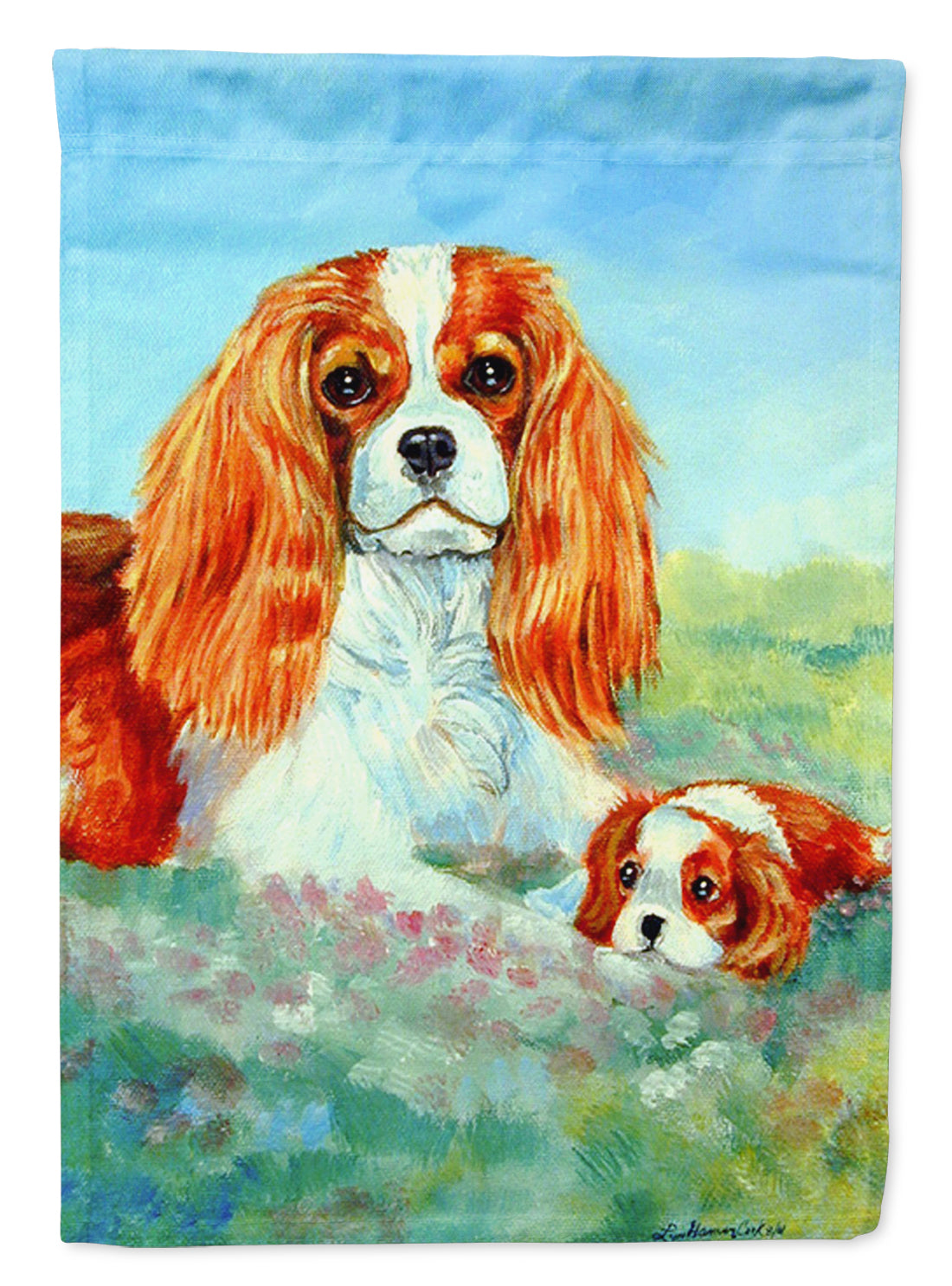 Cavalier Spaniel Momma's Love Garden Flag Mailbox Decorative Yard Banner Outside Patio Artwork for Flower Beds, Garden Size, Multicolor