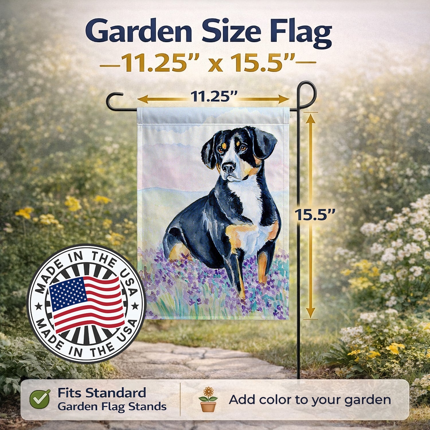 Entlebucher Mountain Dog Garden Flag Mailbox Decorative Yard Banner Outside Patio Artwork for Flower Beds, Garden Size, Multicolor
