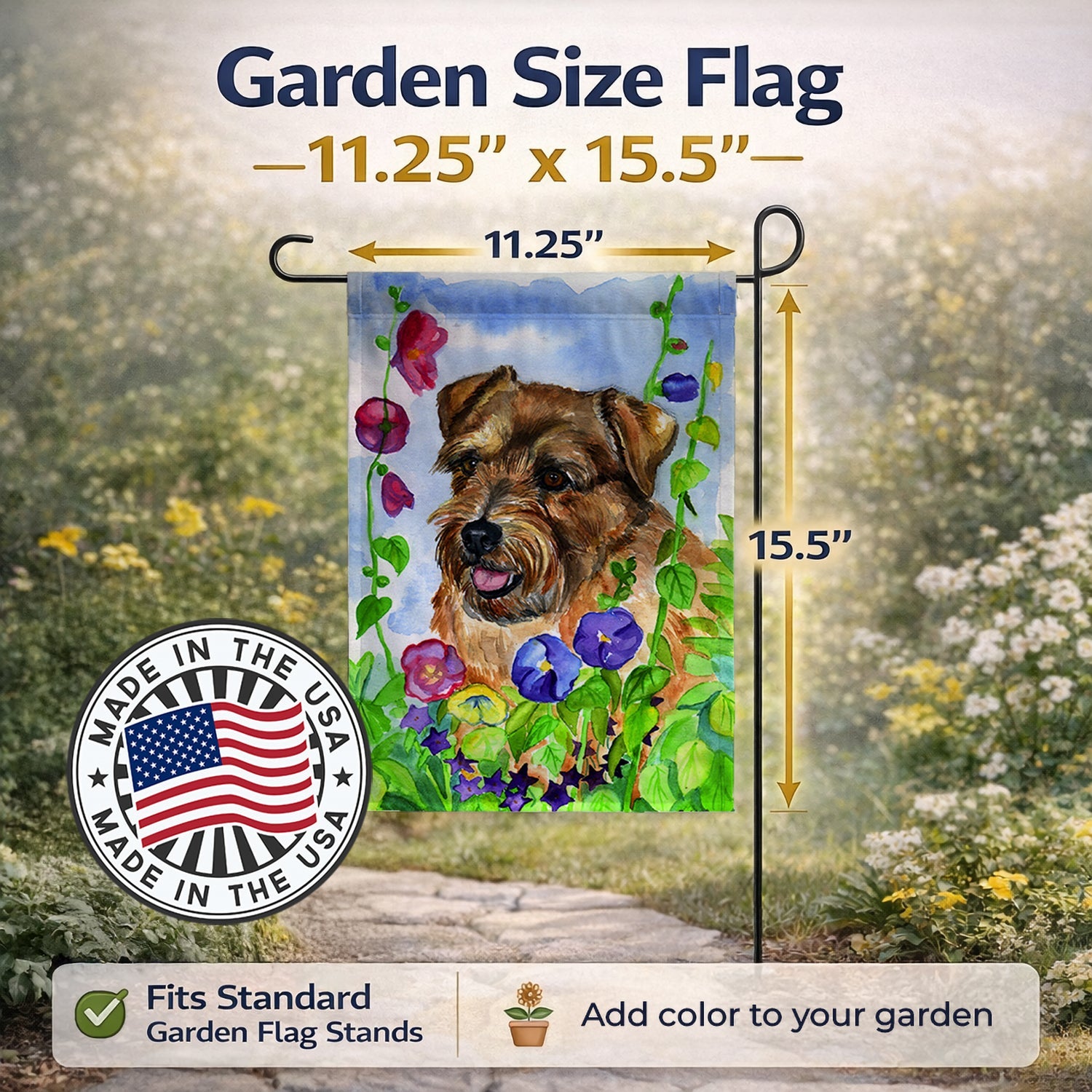 Norfolk Terrier Garden Flag Mailbox Decorative Yard Banner Outside Patio Artwork for Flower Beds, Garden Size, Multicolor