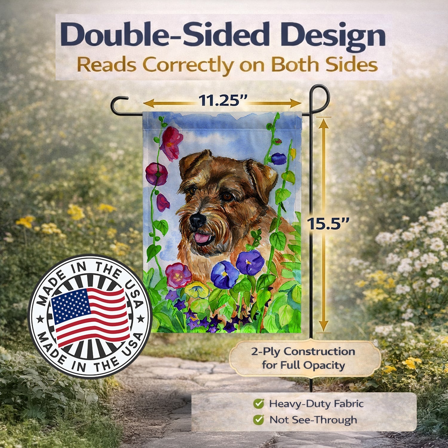 Norfolk Terrier Garden Flag Mailbox Decorative Yard Banner Outside Patio Artwork for Flower Beds, Garden Size, Multicolor