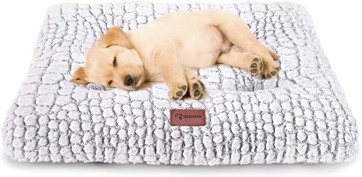 Dog Crate Bed Pad Soft Plush Washable Kennel Mat Anti Slip 24x18 For Small Dogs