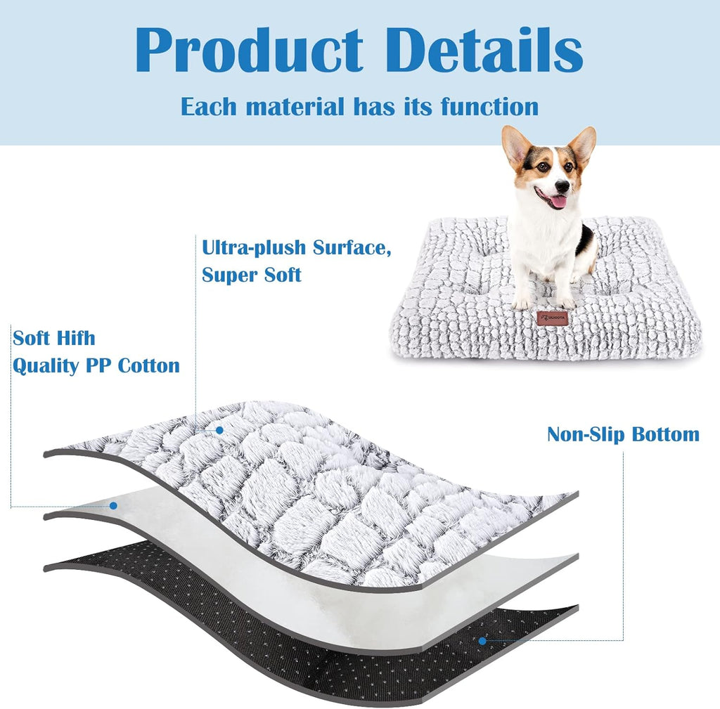 Dog Crate Bed Pad Soft Plush Washable Kennel Mat Anti Slip 24x18 For Small Dogs