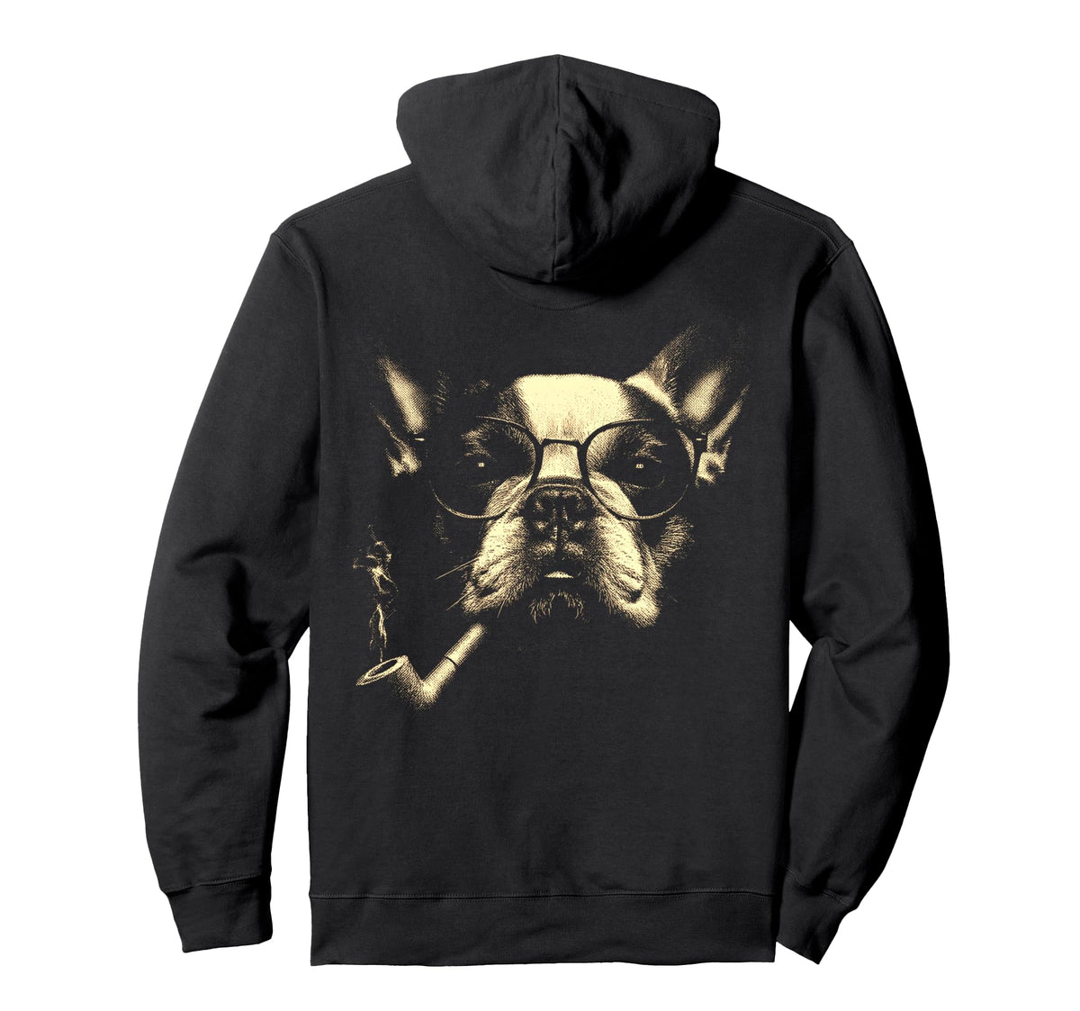 French Bulldog Glasses Smoking Hoodie - Casual Everyday Wear for Adults