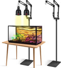 Dual Reptile Lamp Stand Adjustable Heat Light Holder up to 74 Inch