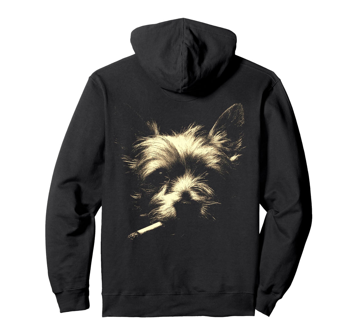 Yorkshire Terrier Smoking Cigarette Hoodie - Fun Novelty Design for Adults