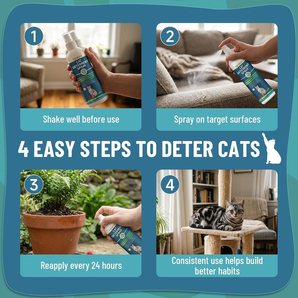 Cat Deterrent Spray for Furniture Scratching & Chewing Indoor Outdoor