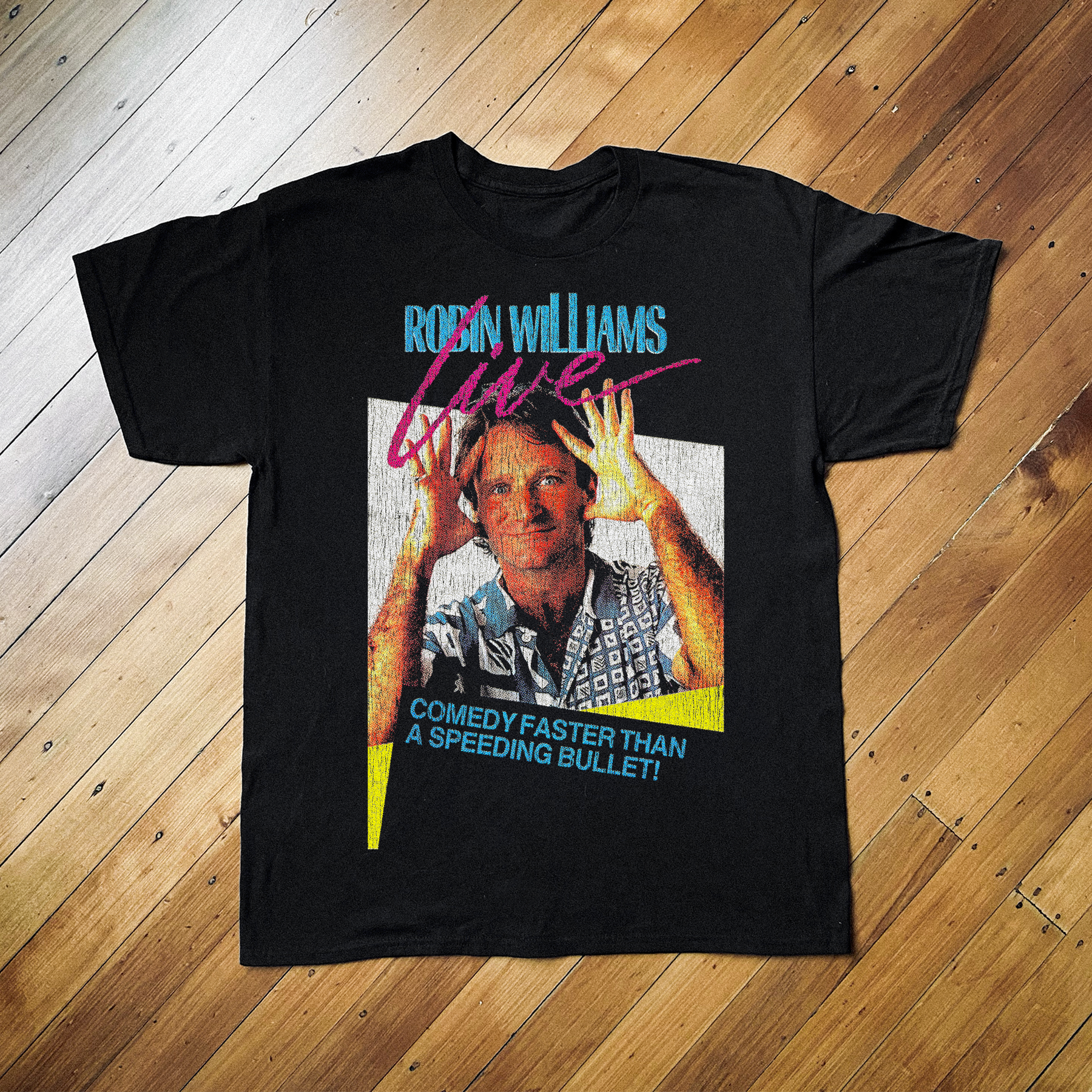 Robin Williams Live Black T-Shirt