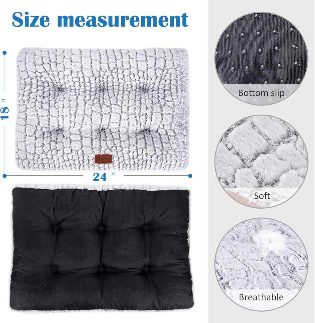 Dog Crate Bed Pad Soft Plush Washable Kennel Mat Anti Slip 24x18 For Small Dogs