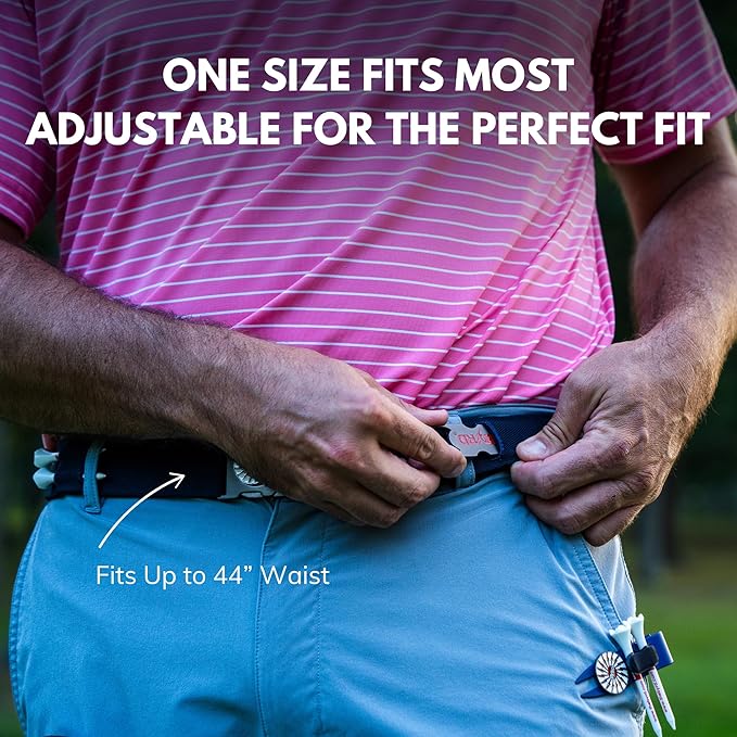 THE BYRD GOLF BELT - Blue/Red Stripe